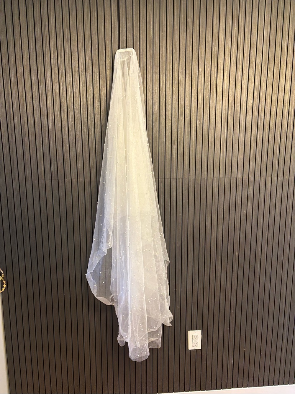 Pearl Wedding Veil in Ivory White
